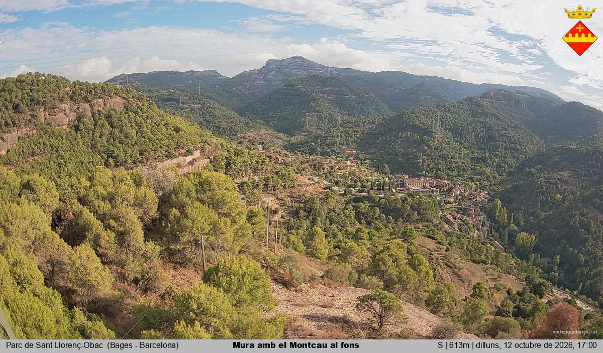 Mura amb el Montcau al fons