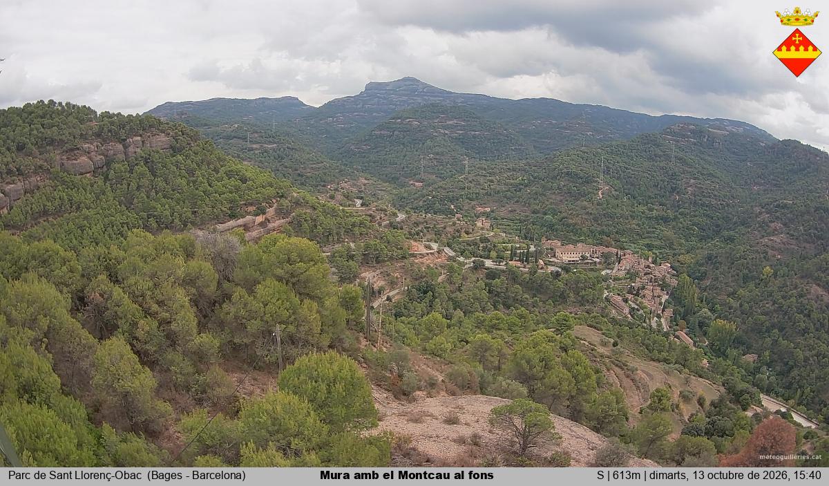 Mura amb el Montcau al fons
