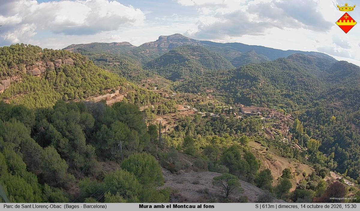 Mura amb el Montcau al fons