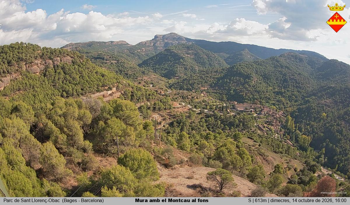Mura amb el Montcau al fons