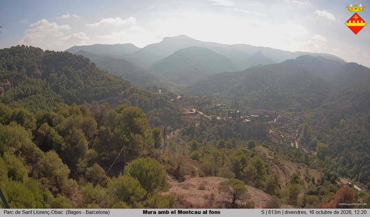 Mura amb el Montcau al fons