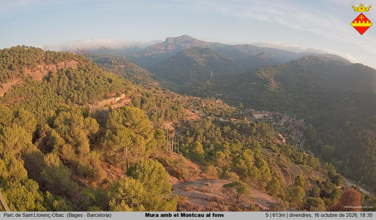 Mura amb el Montcau al fons