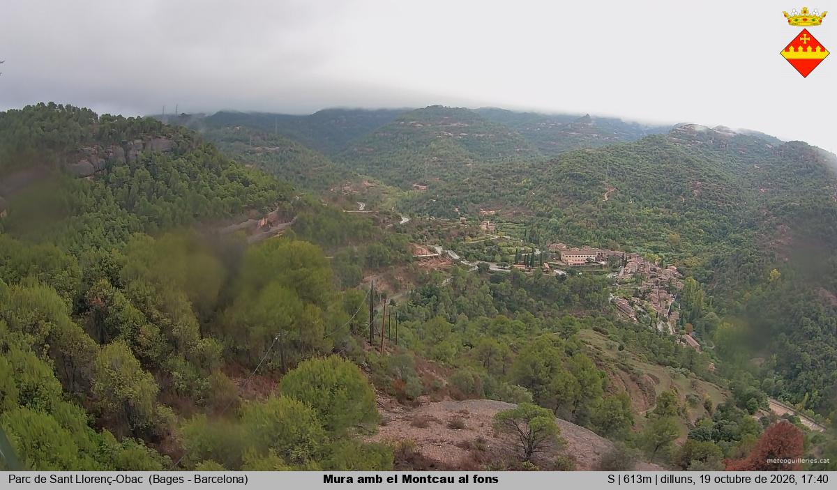 Mura amb el Montcau al fons