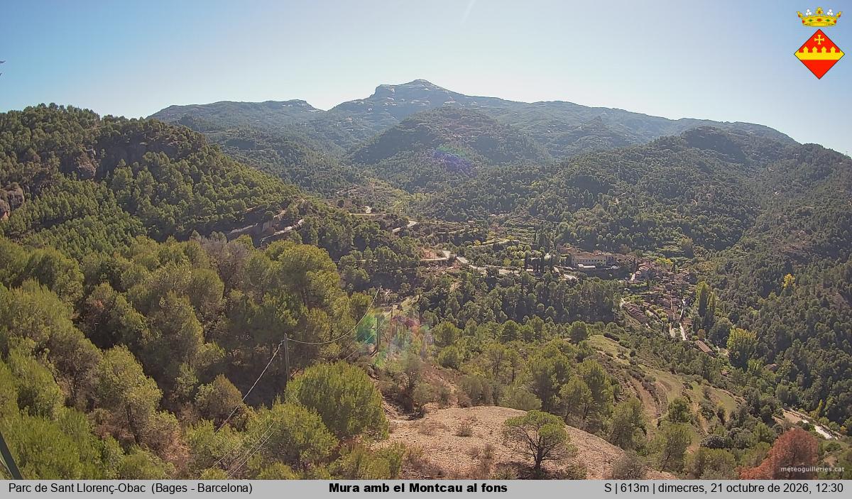 Mura amb el Montcau al fons