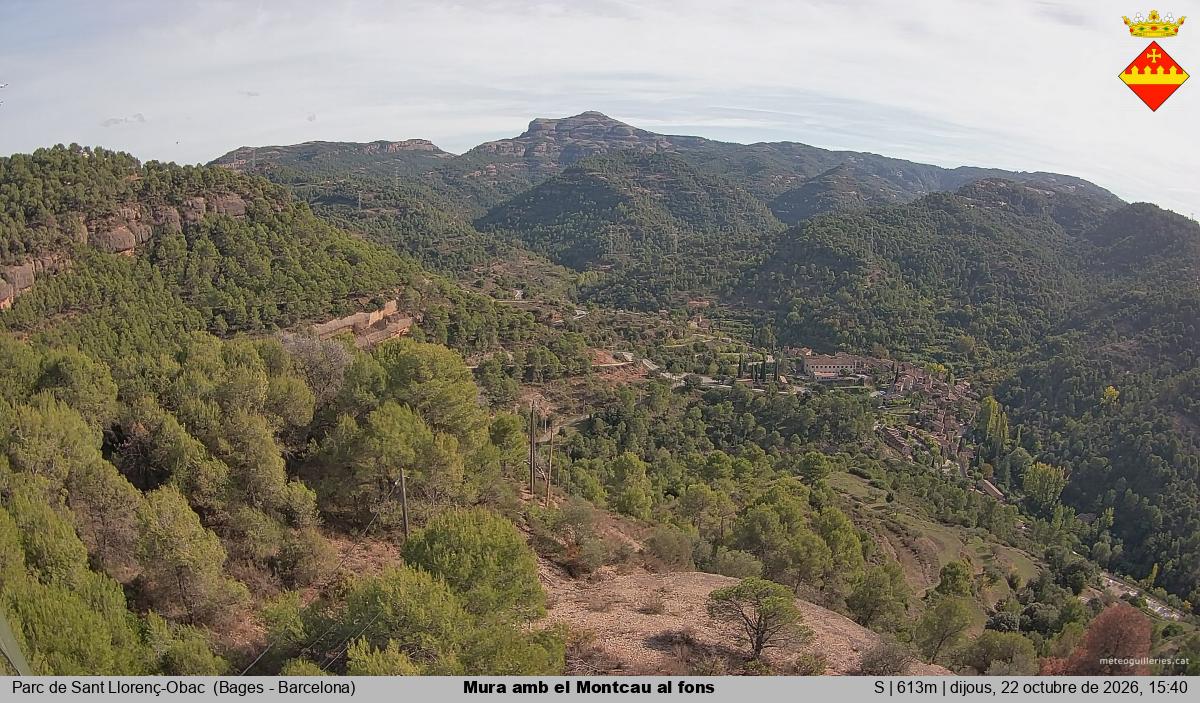Mura amb el Montcau al fons