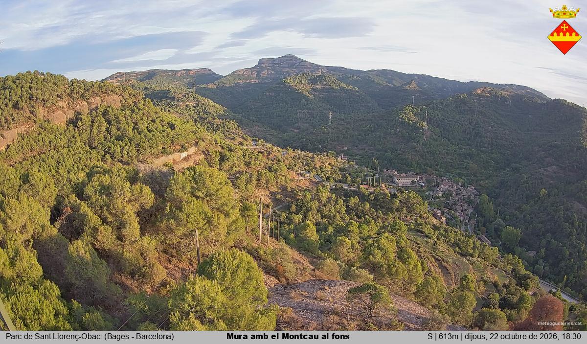 Mura amb el Montcau al fons