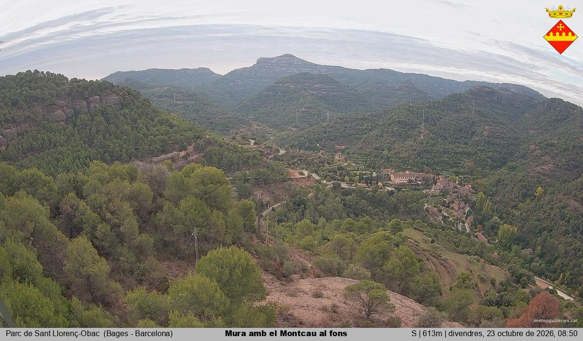 Mura amb el Montcau al fons