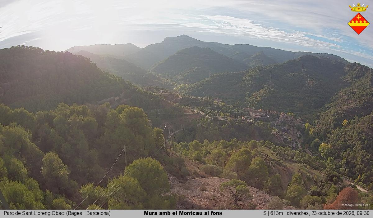 Mura amb el Montcau al fons