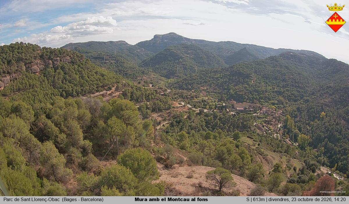 Mura amb el Montcau al fons