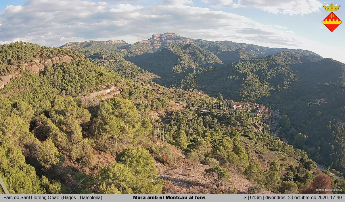 Mura amb el Montcau al fons