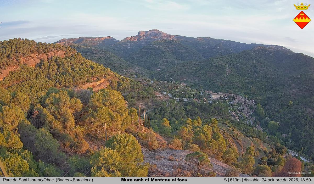 Mura amb el Montcau al fons