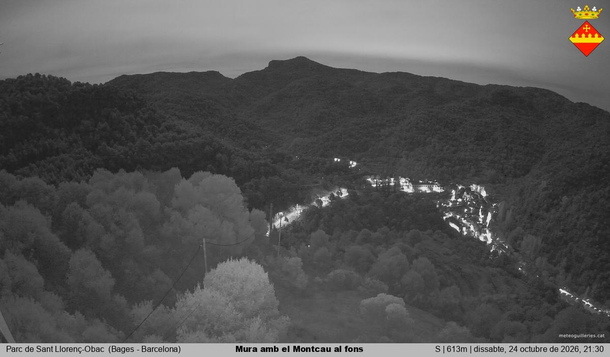 Mura amb el Montcau al fons