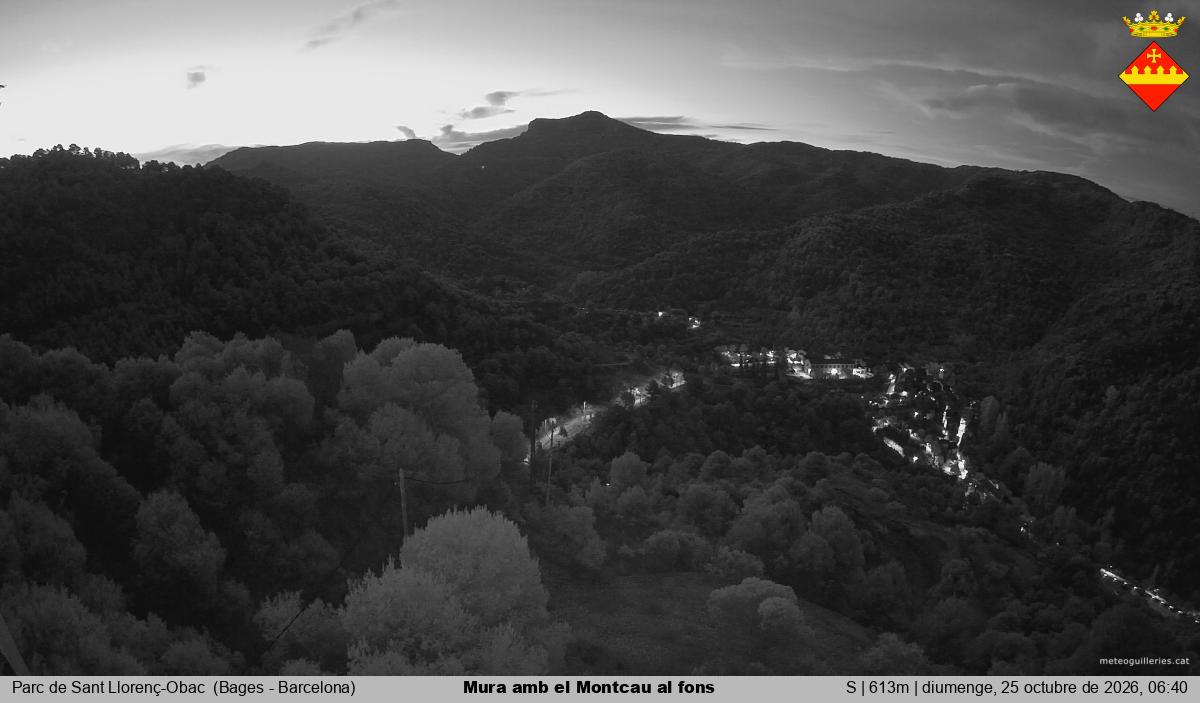 Mura amb el Montcau al fons