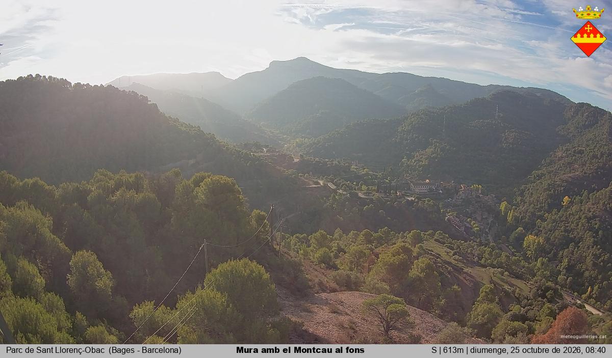 Mura amb el Montcau al fons