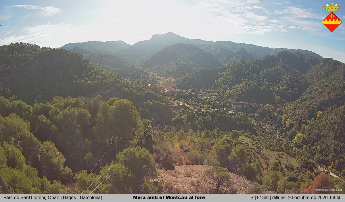 Mura amb el Montcau al fons