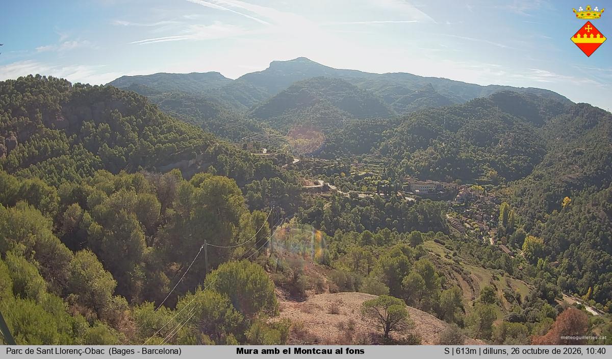 Mura amb el Montcau al fons