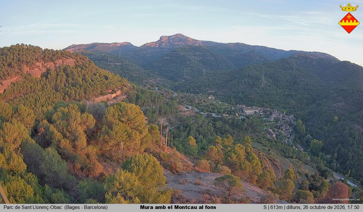 Mura amb el Montcau al fons