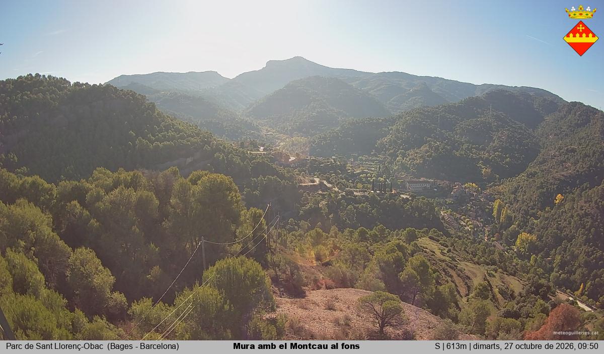 Mura amb el Montcau al fons