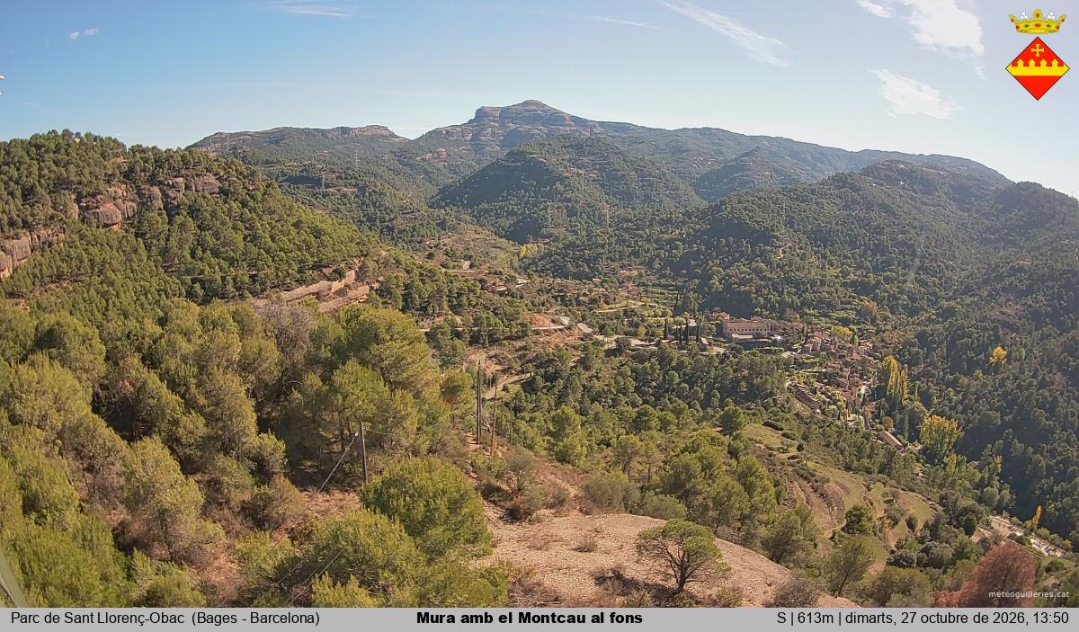 Mura amb el Montcau al fons