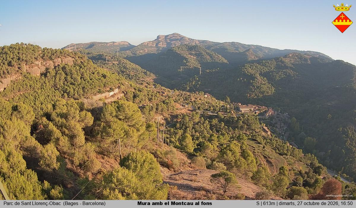 Mura amb el Montcau al fons
