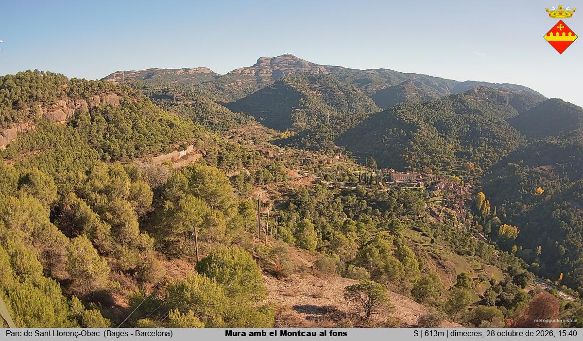 Mura amb el Montcau al fons