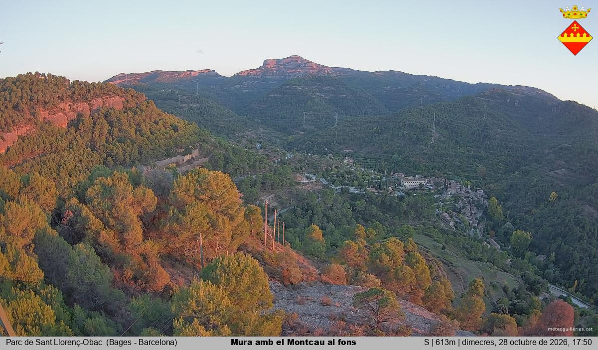 Mura amb el Montcau al fons