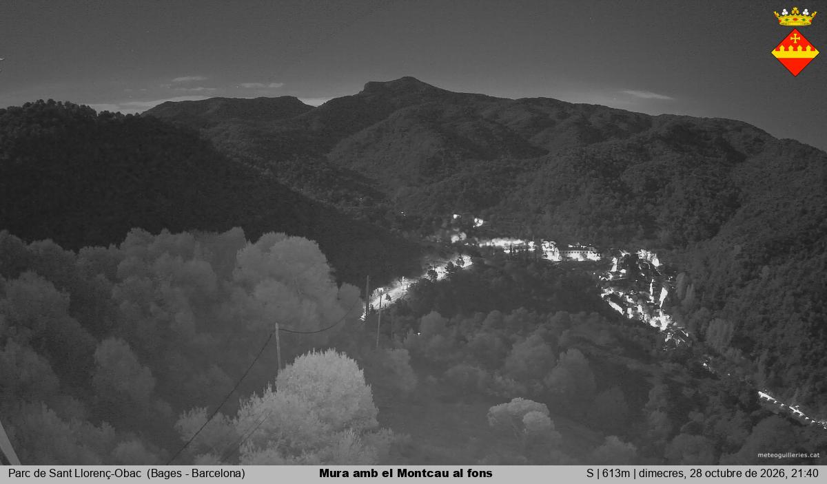 Mura amb el Montcau al fons