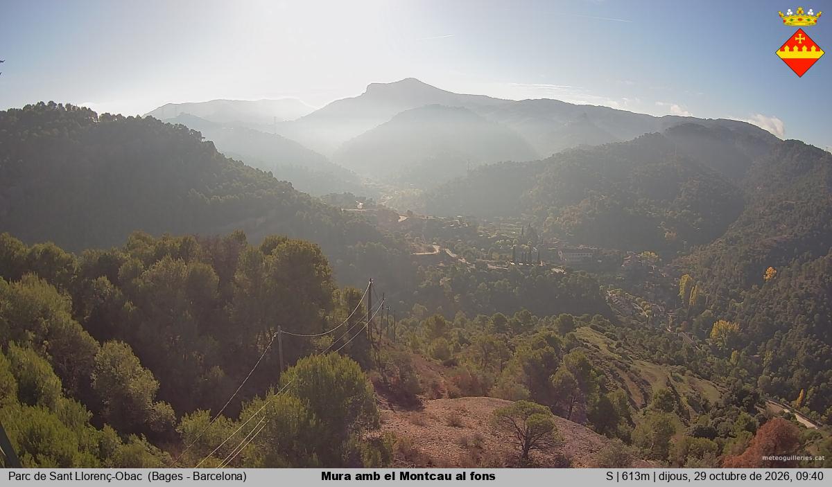Mura amb el Montcau al fons