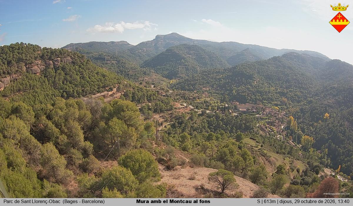 Mura amb el Montcau al fons