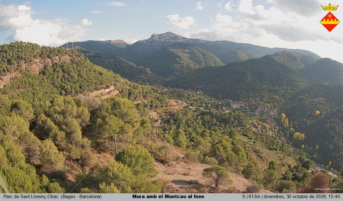 Mura amb el Montcau al fons